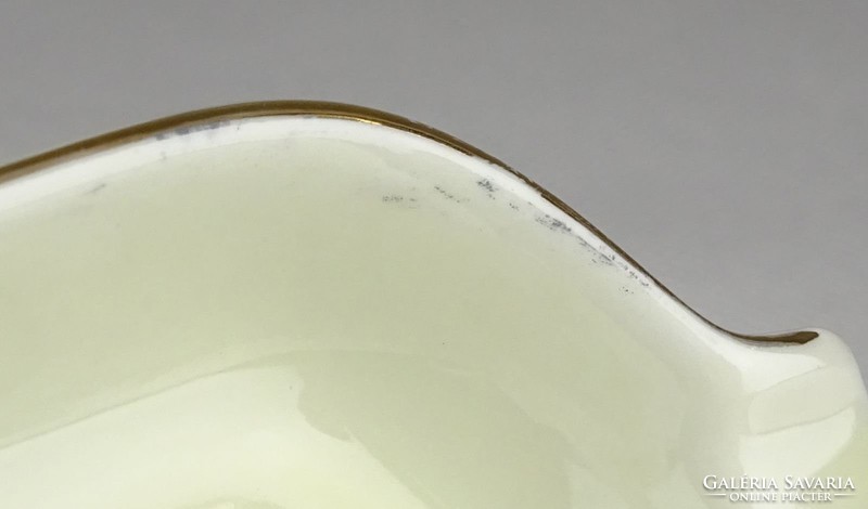 0X098 Vajszínű Hollóházi porcelán hamutál