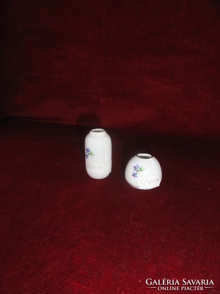 Hollóház porcelain mini vase with violet pattern. He has!