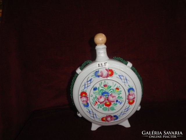 Hollóház porcelain bottle, 16.5 cm high, flower pattern. He has!