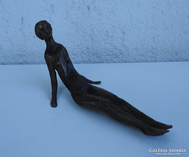Bronze seated female nude