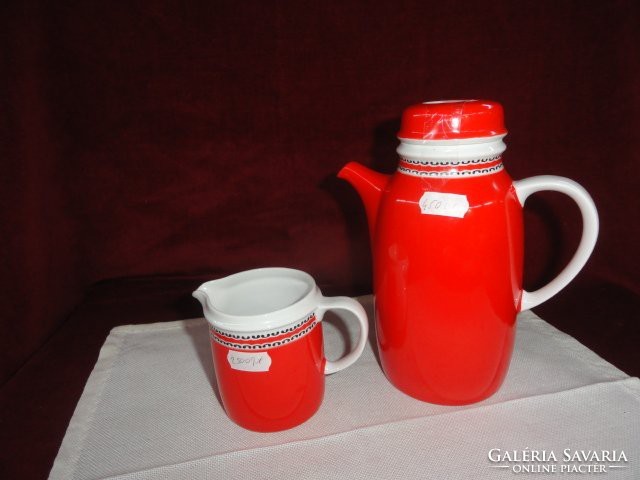 Raven house porcelain red coffee pourer and milk pourer. He has!
