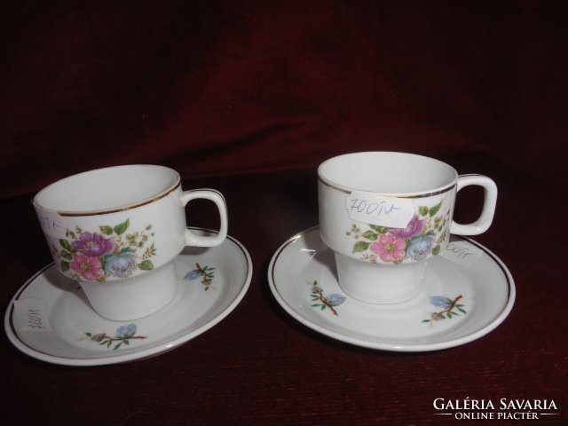 Raven house porcelain coffee cup with three colorful flowers. He has!