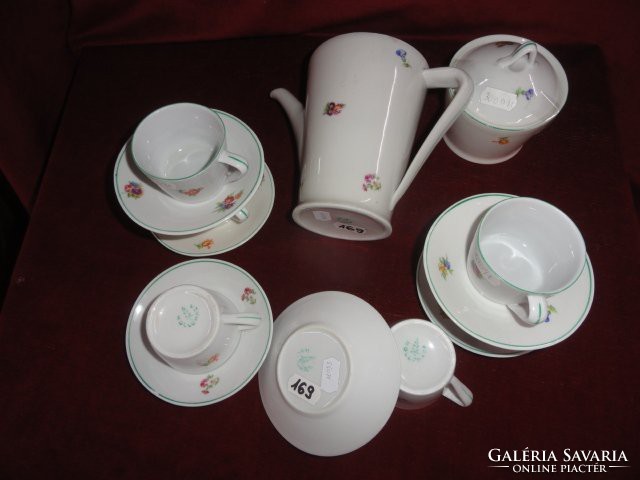 Hollóház porcelain coffee set, flower pattern, 14 pieces. He has!