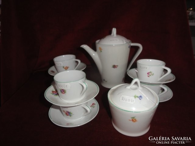 Hollóház porcelain coffee set, flower pattern, 14 pieces. He has!