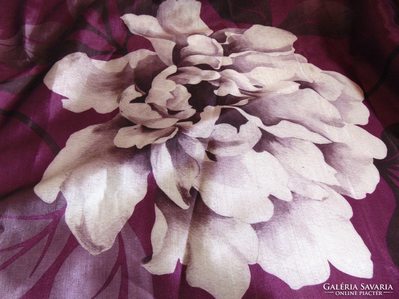 Pair of huge peonies silk blackout curtains on a beautiful purple background