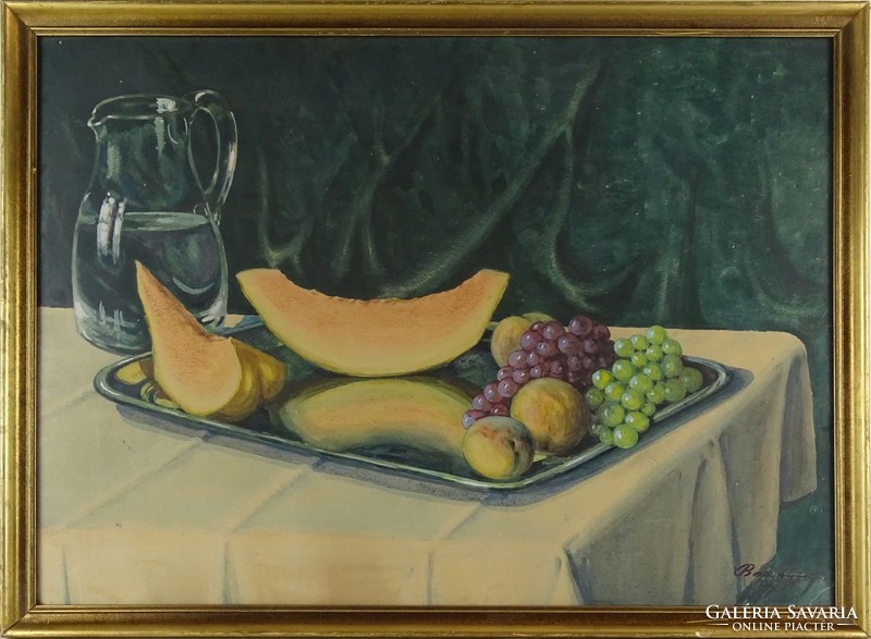 0X291 Bokor jelz. : Asztali gyümölcscsendélet 1933