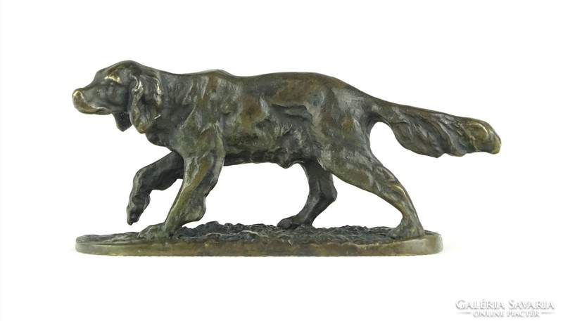0X229 Antik bronz kutya miniatűr szobor