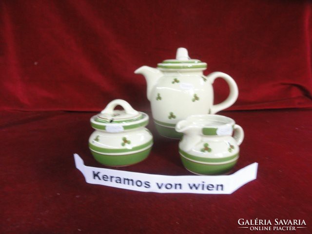 Keramos von Wien  porcelán teáskanna, cukortartó és tejkiöntő. Vanneki!