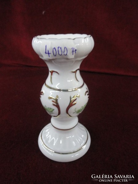 Aquincum porcelain candle holder, richly gilded, 11 cm high. He has!