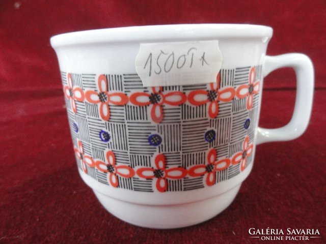 Zsolnay porcelain patterned mug on a snow-white background. Its diameter is 9 cm. He has!
