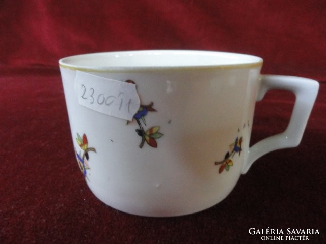 Zsolnay porcelain antique shield-sealed teacup with cheerful patterns on a broken white background. He has!