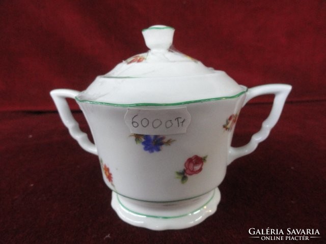 Zsolnay porcelain sugar bowl, antique, elf, small flower pattern, green border. He has!
