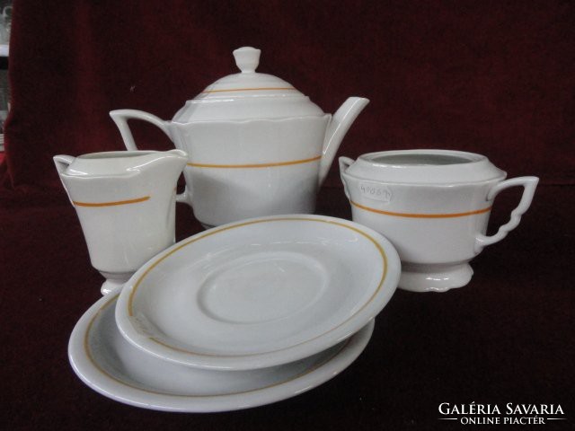 Zsolnay porcelain tea set - not complete - antique, elephant, yellow stripes. He has!