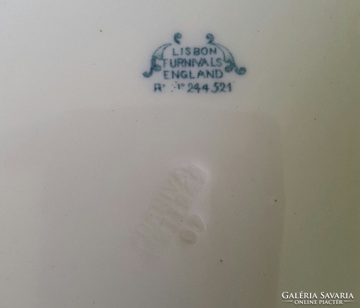 LISBON FURNIVALS ENGLAND R.M.244 521lapos tányér világoskék mintájú mérete:24cm