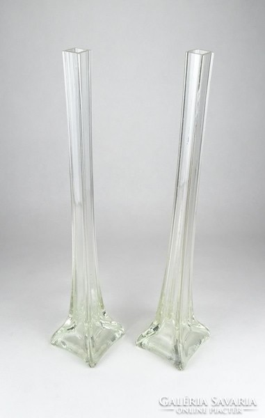 0X618 Nagyméretű üveg szálváza pár 40 cm