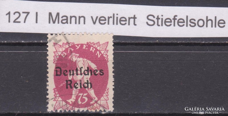 1920. DR Freimarken 75 Pf., Plattenfehler, Mi#127PFI, KW 30,-