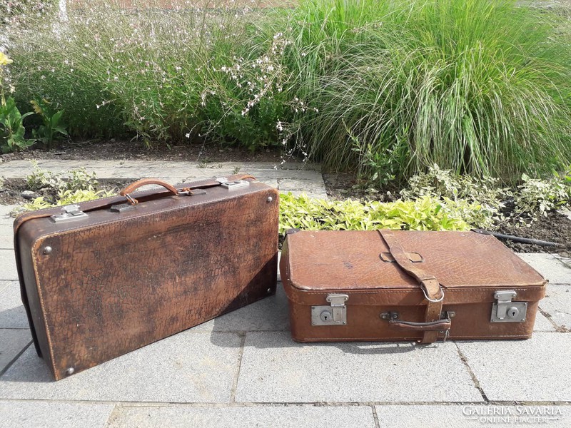 3 db régi bőrönd