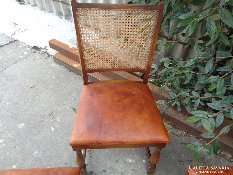 4 db Lübke vintage szék bőrbevonattal