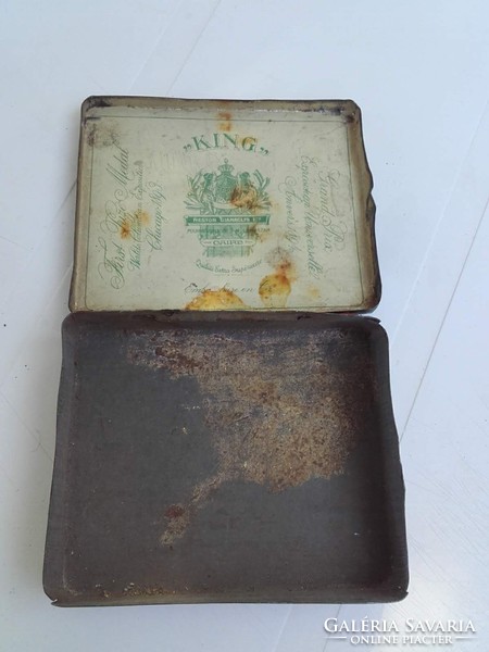 Rare! Antique nestor gianaclis king egyptian metal (sheet metal) cigarette box approx. 1920-30