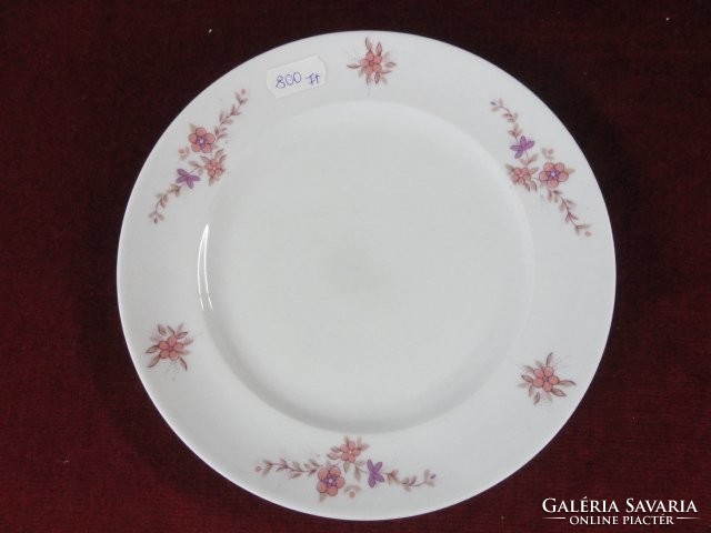 Alföldi porcelán süteményes tányér, hófehér alapon pink virágmintával. Vanneki!