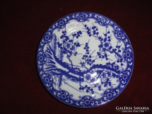 Japanese antique porcelain blue/white cherry blossom cake plate. He has!