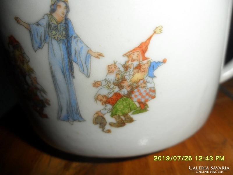 Antik  Ritka! Zsolnay mese jelenetes hófehérkés csésze