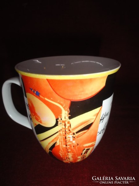 Amsel German porcelain tea mug. Made in Hamburg. It advertises coffee. He has!
