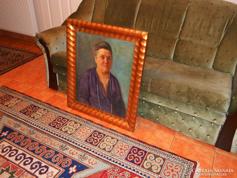 Picture frame and portrait in excellent condition, including a portrait of János Szöllősy as a gift