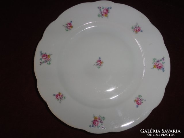Mz Czechoslovakian porcelain flat plate with pink flowers. He has!