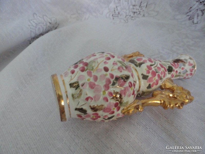 Zsolnay porcelain historicizing antique vase. 1880- Made of pierced, gilded,