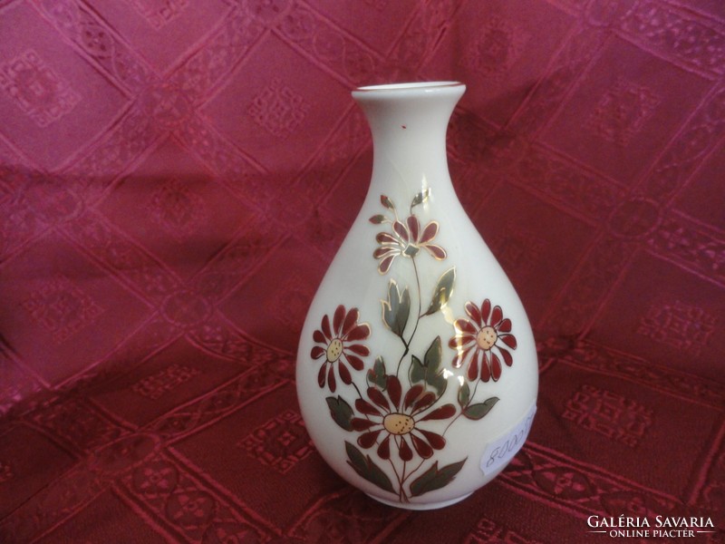 Zsolnay porcelain cream vase. Size: 11.5 x 7 cm. With beautiful brownish flowers. He has!