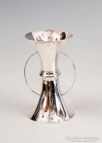 Silver art deco vase