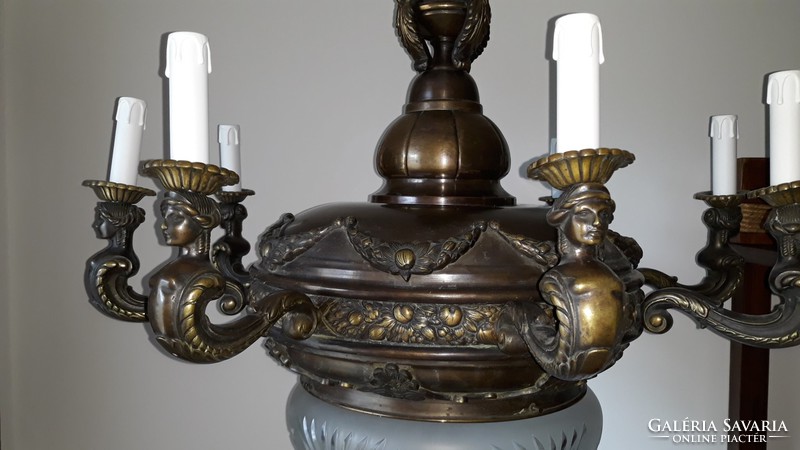 Empire 8-arm huge antique chandelier in perfect room condition
