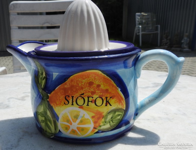 Handcrafted porcelain product: Siófok inscription - lemon squeezer