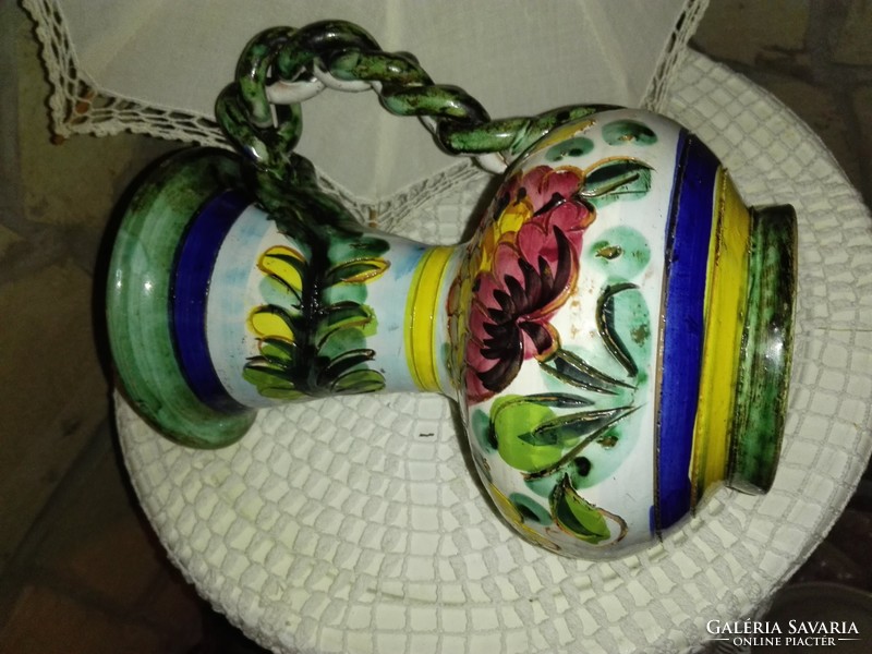 Ceramics, Italian glazed-engraved pitcher,...Vase.