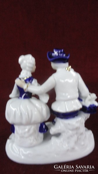 CDC német kézzel festett figurális szobor, rokokó páros, szerelmes pár. Vanneki!
