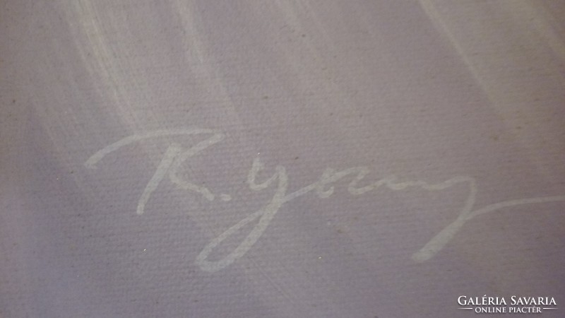R/ illegible sign: tempera painting: act
