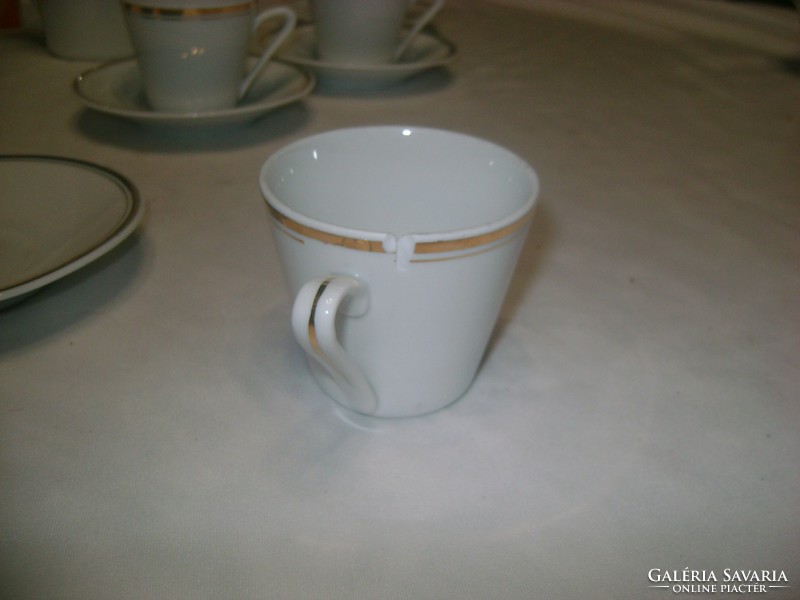 Retro porcelán kávéskészlet aranyozott szegéllyel