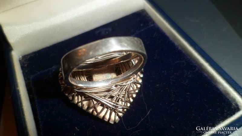 Mesh silver ring