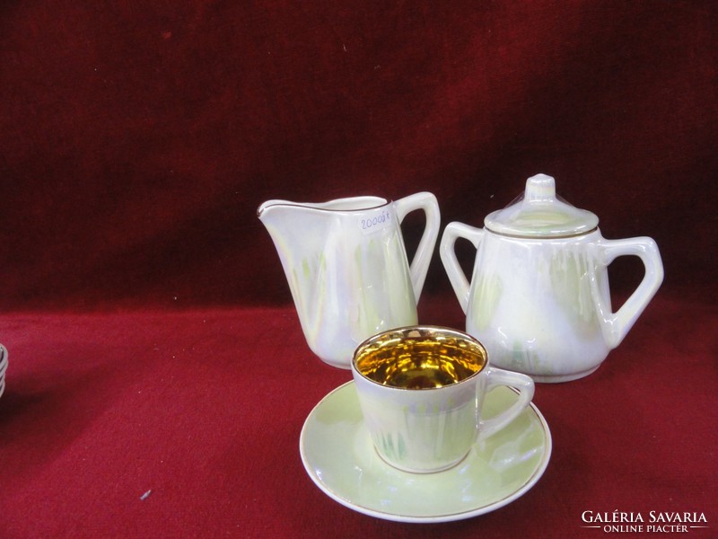 FS - STAS 2337-60 típusszámú porcelán kávéskészlet 14 darabos. Belseje dúsan aranyozott. Vanneki!