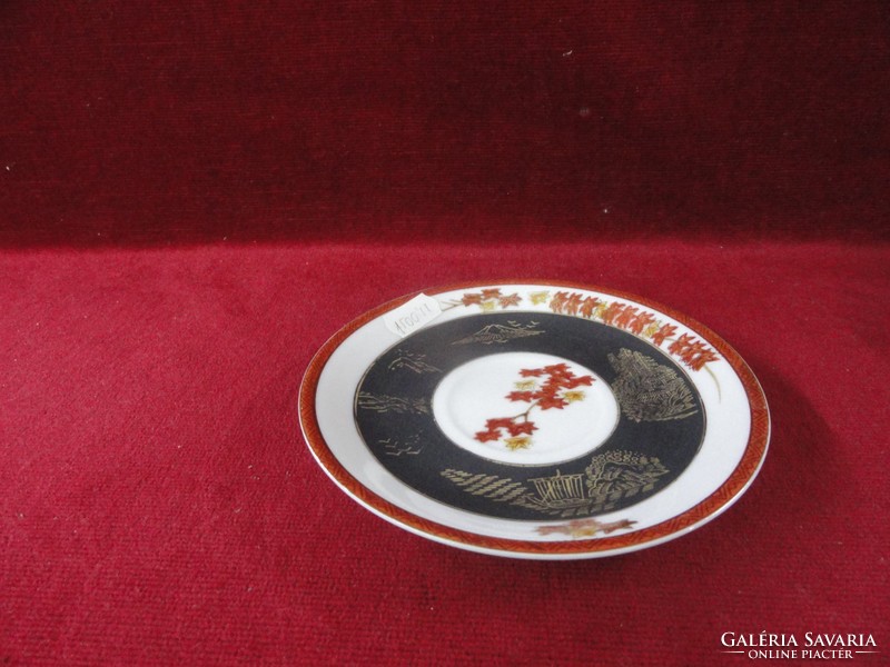 Porcelain tea cup coaster, set of 6 with gold and brown pattern. He has!