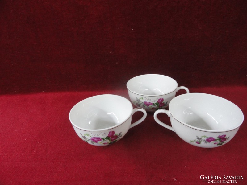Oriental porcelain tea cup with purple rose pattern. Its diameter is 9.5 cm. He has!