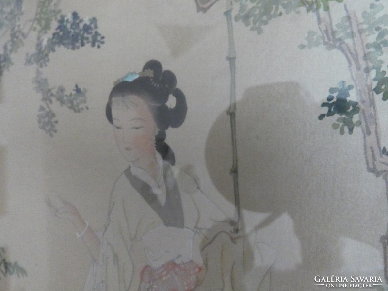Kínai selyemfestmény 34 cm x 40 cm gyönyörű festmény!!!