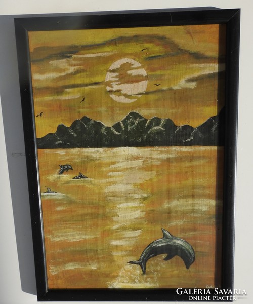 Delfinek játéka - festmény