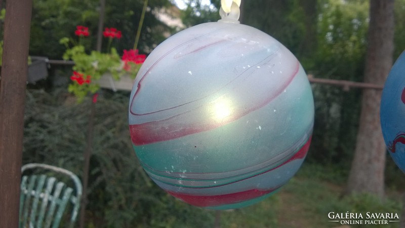 Large handcrafted rainbow glass ball beautiful pieces ker.32-38 Cm