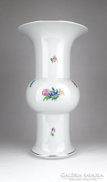 0Y007 Virágmintás Herendi porcelán váza 35 cm