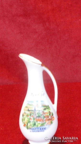 Lutz small vase of Austrian porcelain. Mattsee salzburg with inscription and view. He has!