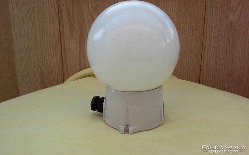 Retro milk glass mug in a porcelain holder