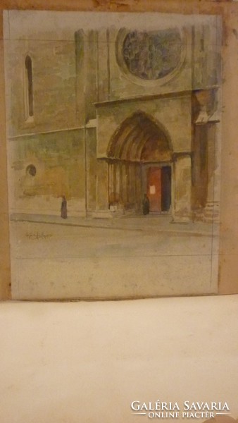 R/ with unidentified signature and date 950: watercolor