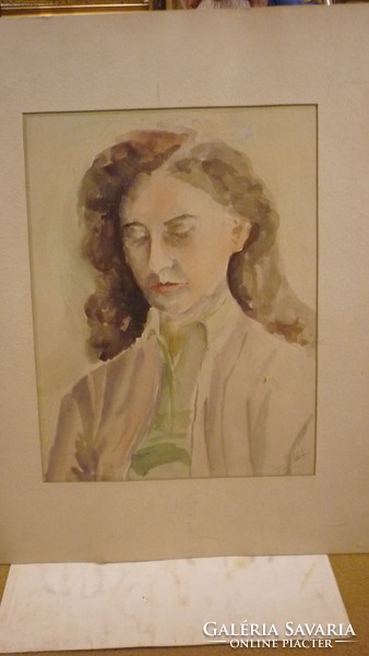 R/ unidentified 1954 marked, watercolor